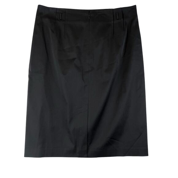 Martin & Osa Women's Black Rayon/Cotton Back Zipper Skirt Size 14 Semi Satin - Picture 2 of 8